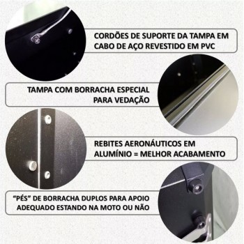 Baús  Laterais *TRAILMOTOPARTS* 43L (Alumínio Preto - Par)